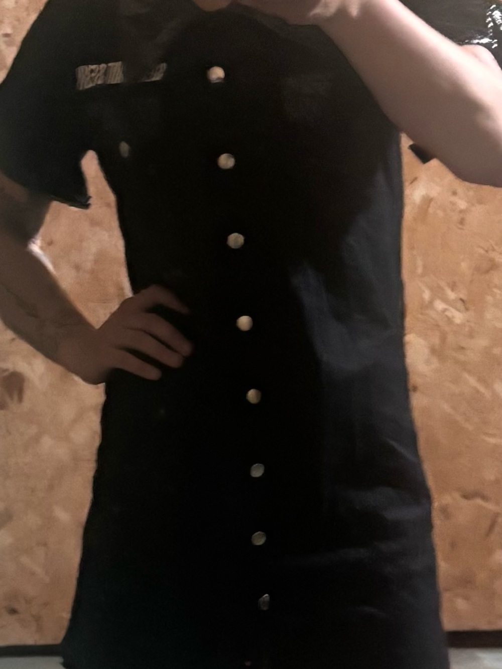 Classic Black Button-Front Women’s Dress
